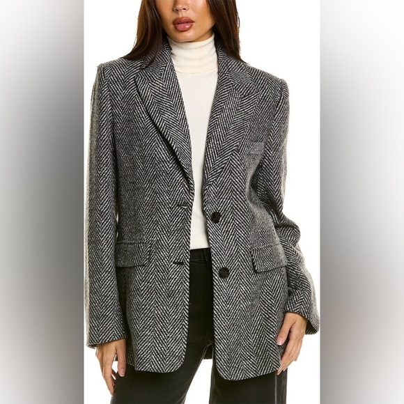ASTR THE LABEL Pauline Herringbone Blazer in Black & White Black & White size M - Picture 1 of 14